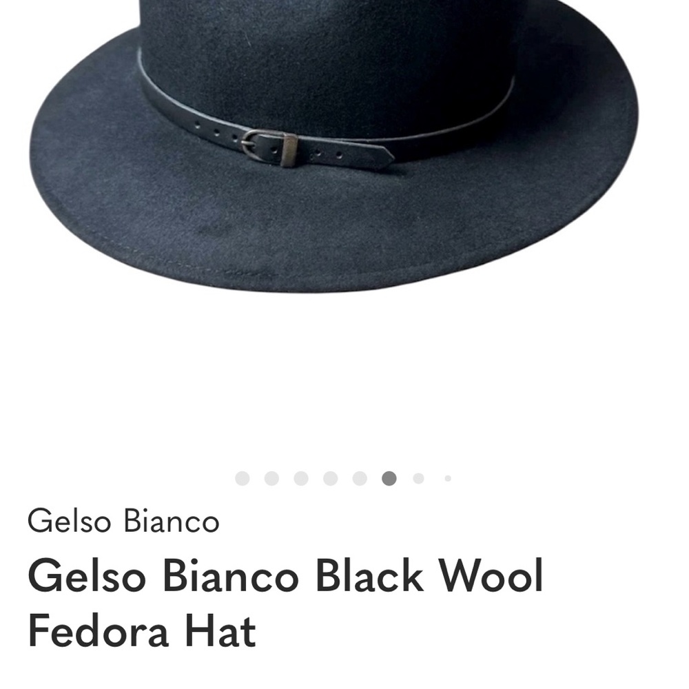 Classic Black Fedora Wool Hat Made In Italy - Picture 2 of 12